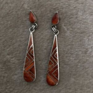 Orange Spondylus Dangle Earrings
